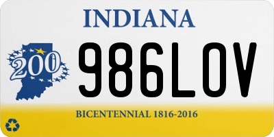 IN license plate 986LOV