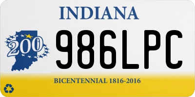 IN license plate 986LPC