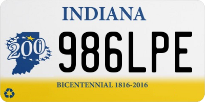IN license plate 986LPE
