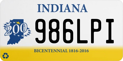 IN license plate 986LPI