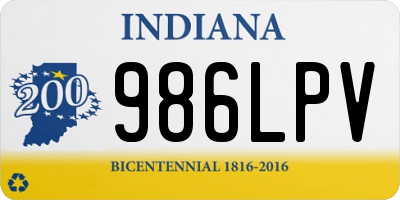 IN license plate 986LPV