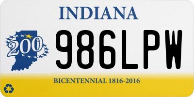 IN license plate 986LPW