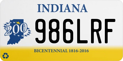IN license plate 986LRF