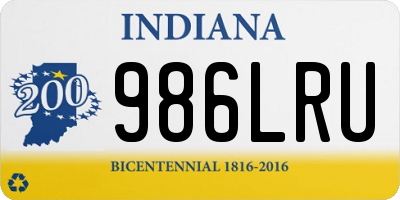 IN license plate 986LRU