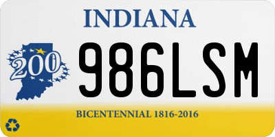 IN license plate 986LSM