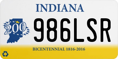 IN license plate 986LSR