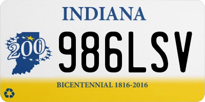 IN license plate 986LSV