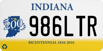 IN license plate 986LTR