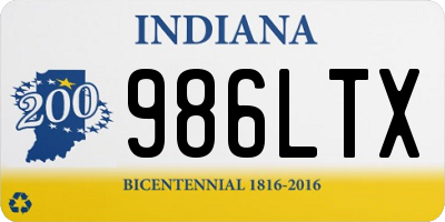 IN license plate 986LTX