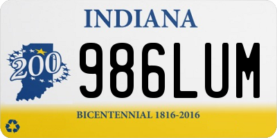 IN license plate 986LUM