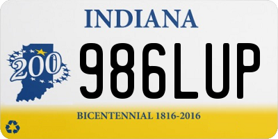 IN license plate 986LUP
