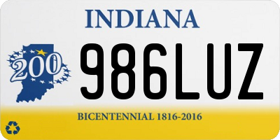 IN license plate 986LUZ