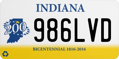 IN license plate 986LVD