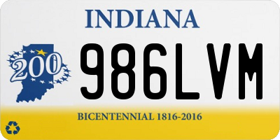 IN license plate 986LVM