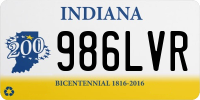 IN license plate 986LVR
