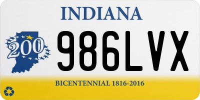 IN license plate 986LVX