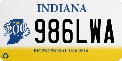 IN license plate 986LWA