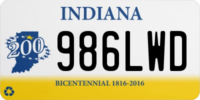 IN license plate 986LWD