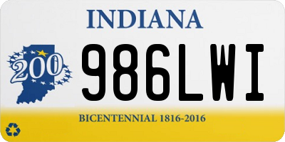 IN license plate 986LWI
