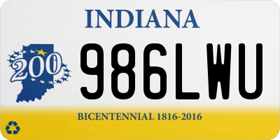 IN license plate 986LWU