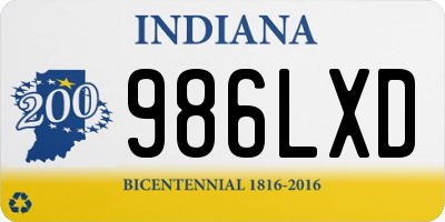 IN license plate 986LXD