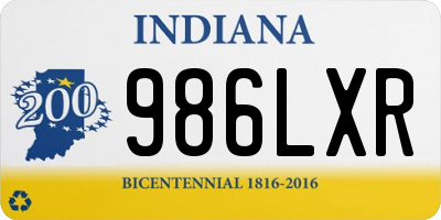 IN license plate 986LXR