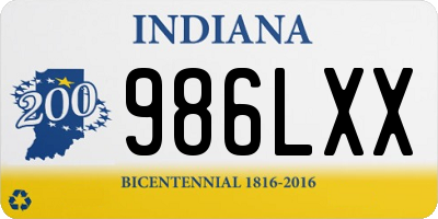 IN license plate 986LXX