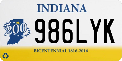 IN license plate 986LYK