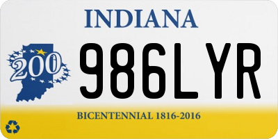 IN license plate 986LYR