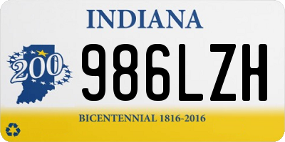 IN license plate 986LZH