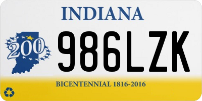 IN license plate 986LZK