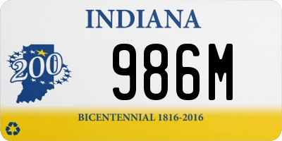 IN license plate 986M