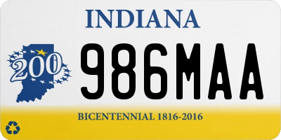 IN license plate 986MAA