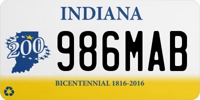 IN license plate 986MAB