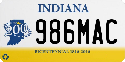 IN license plate 986MAC