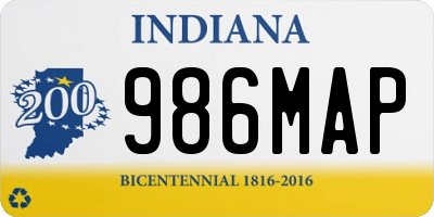 IN license plate 986MAP