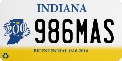 IN license plate 986MAS