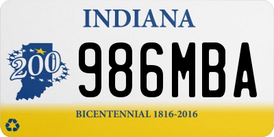 IN license plate 986MBA