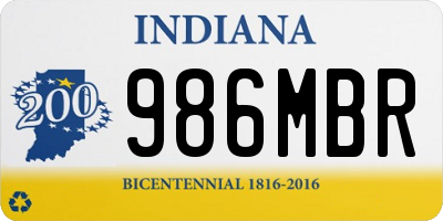 IN license plate 986MBR