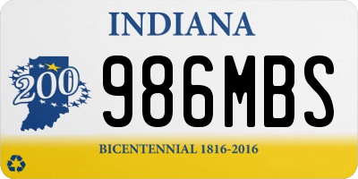 IN license plate 986MBS