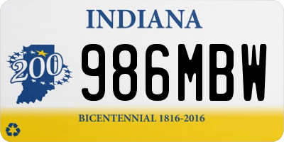 IN license plate 986MBW