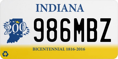 IN license plate 986MBZ