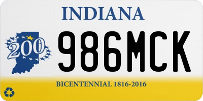 IN license plate 986MCK