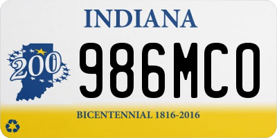 IN license plate 986MCO