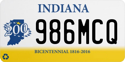 IN license plate 986MCQ