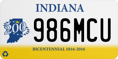 IN license plate 986MCU