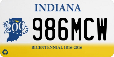 IN license plate 986MCW