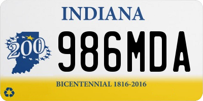 IN license plate 986MDA