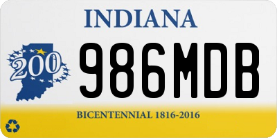 IN license plate 986MDB