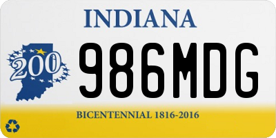 IN license plate 986MDG